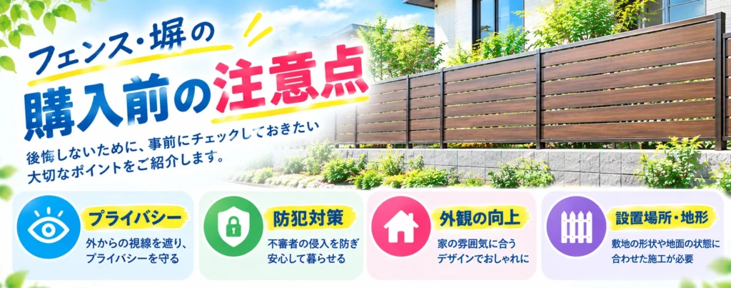 フェンスや塀を設置する前に！